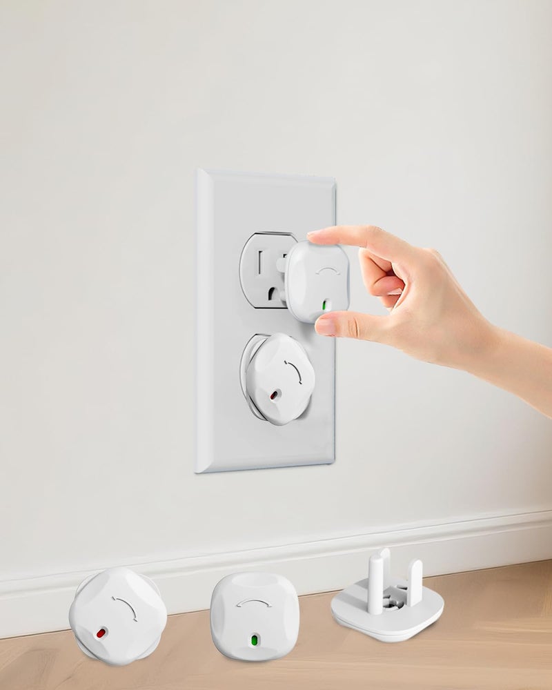 UTRUSTTO Outlet Covers Baby Proofing, 24 Pack Plug Covers Baby Proofing, Outlet Plug Covers for US 3-Prong to Prevent Electric Shock, Outlet Covers for Home, Office, School, Kindergarten, White - Image 1